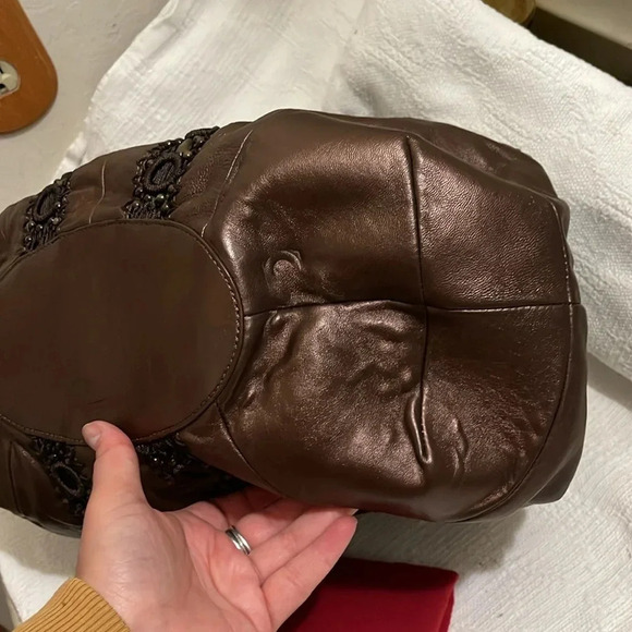 COLE HAAN- tiger eye metallic Alyssa bead bag - NWT - Picture 12 of 13